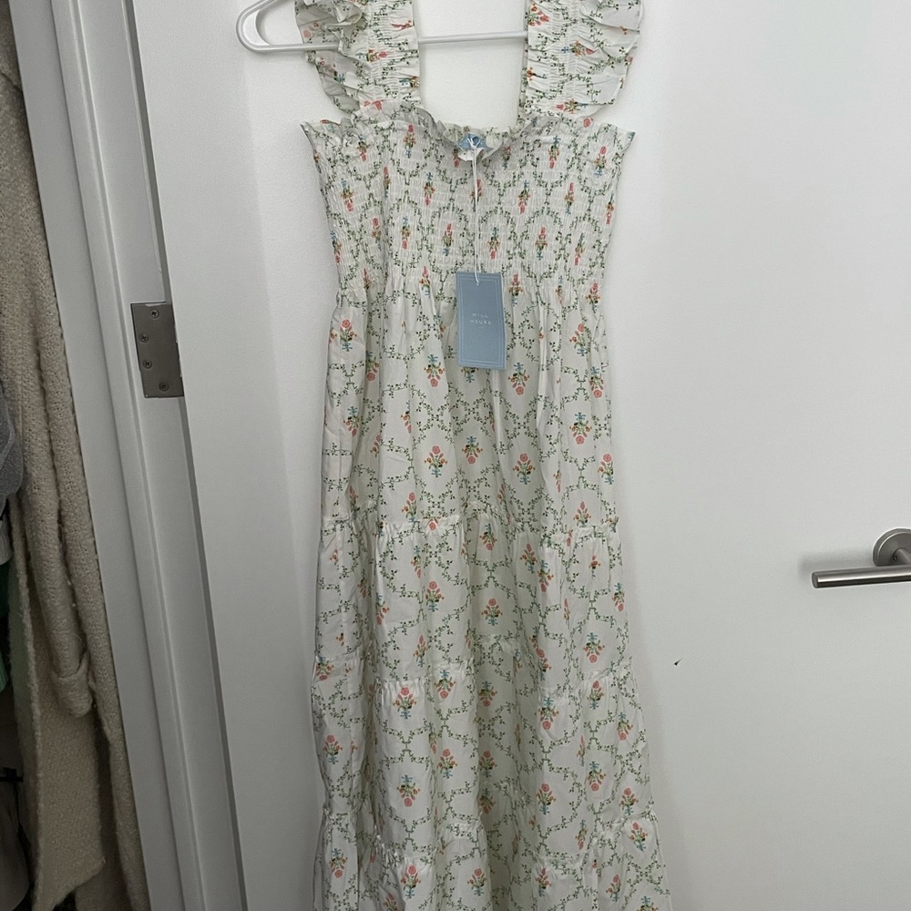 Ellie nap dress in Pastel Trellis